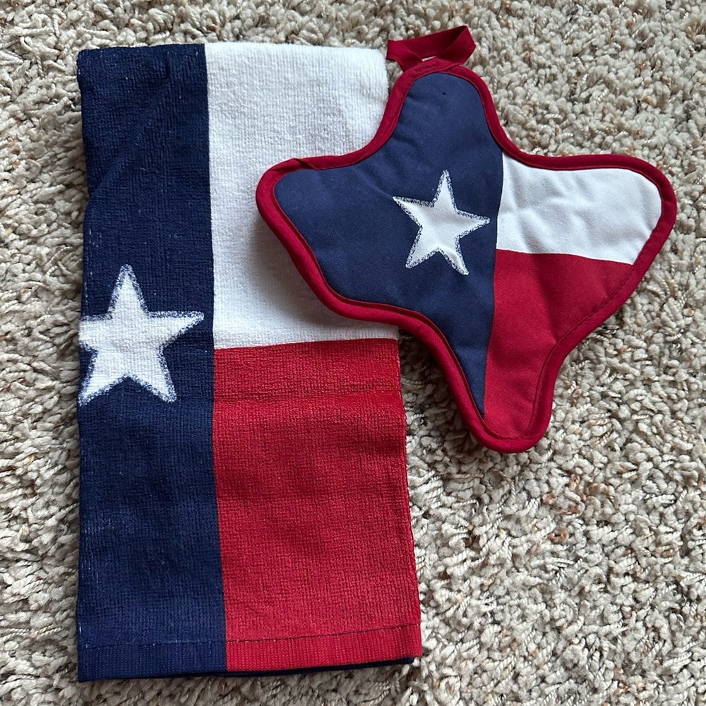 Texas Flag Towel and Pot Holder Set